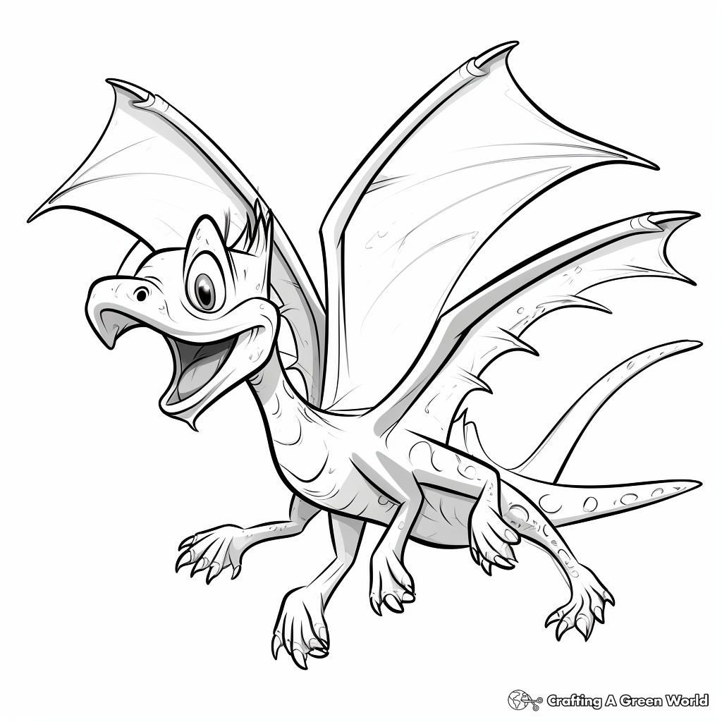 Pterodactyl Flying High Coloring Pages 4