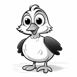 Puffin Chick Coloring Pages for Children 1