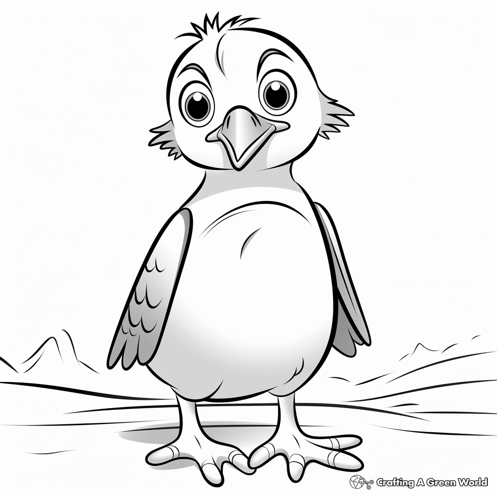Puffin Chick Coloring Pages for Children 2
