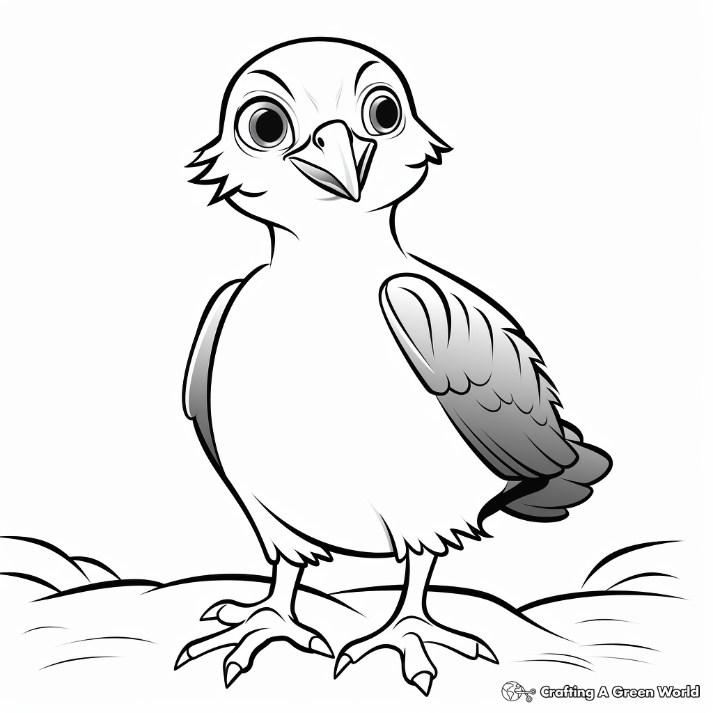 Puffin Chick Coloring Pages for Children 3