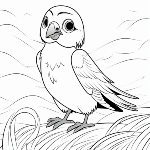 Puffins and Northern Lights Coloring Pages 1