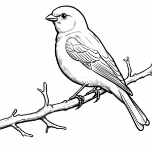 Puffy Pine Grosbeak Coloring Pages for Children 4