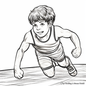 Pumped-Up Wrestling Coloring Pages 2