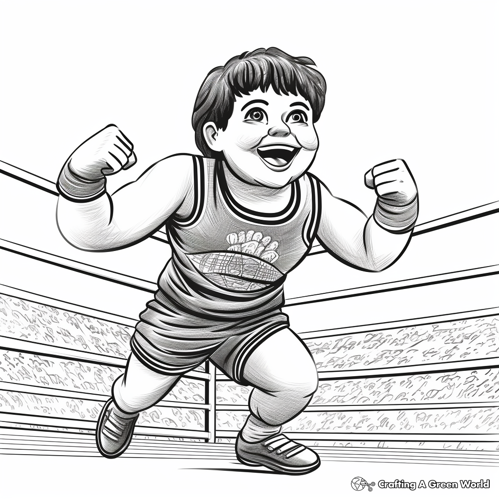 Pumped-Up Wrestling Coloring Pages 3