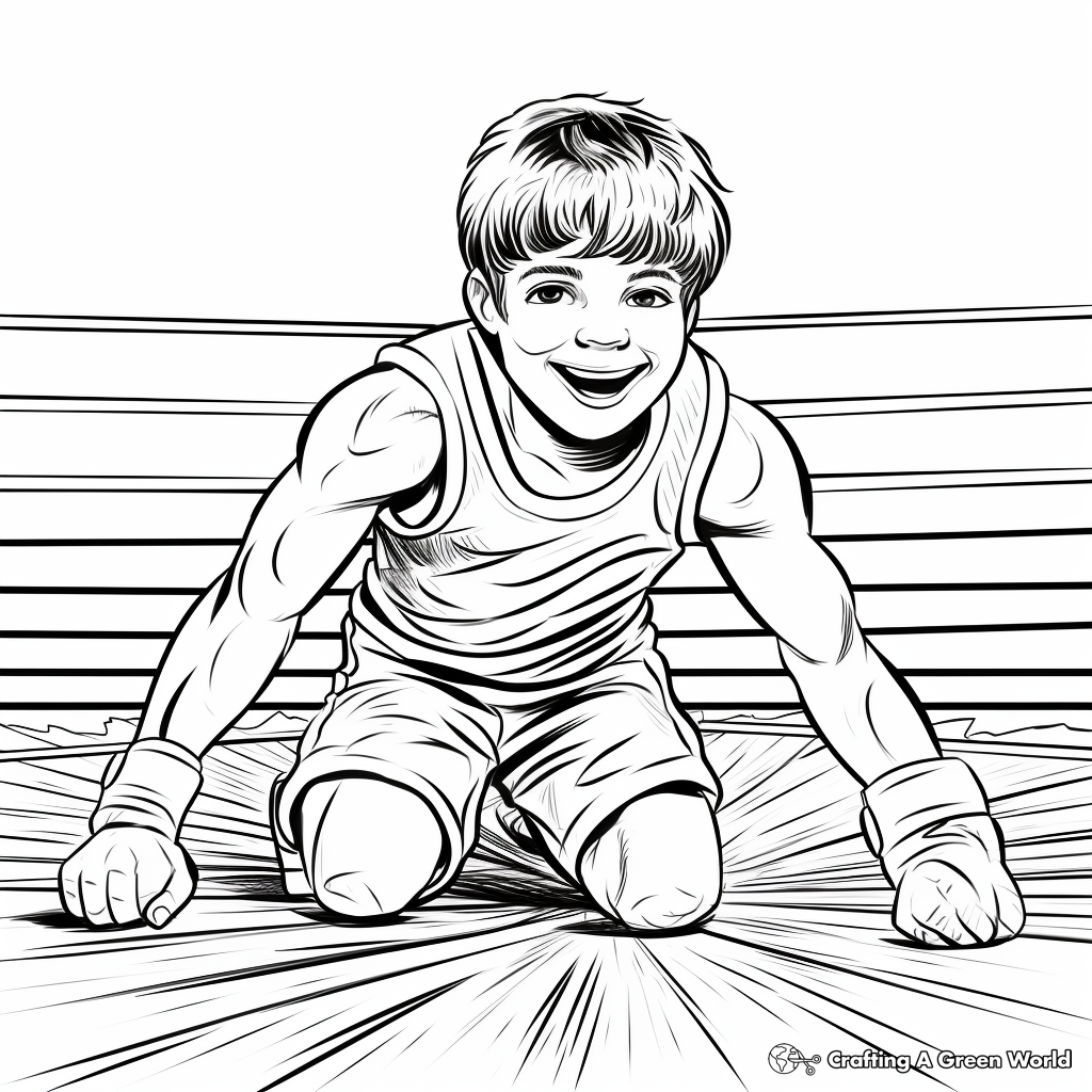 Pumped-Up Wrestling Coloring Pages 4