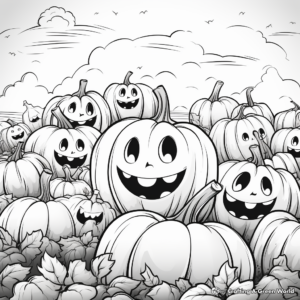 Pumpkin Patch Coloring Pages for Adults 1