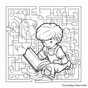 Puzzling Crossword Book Coloring Pages 3