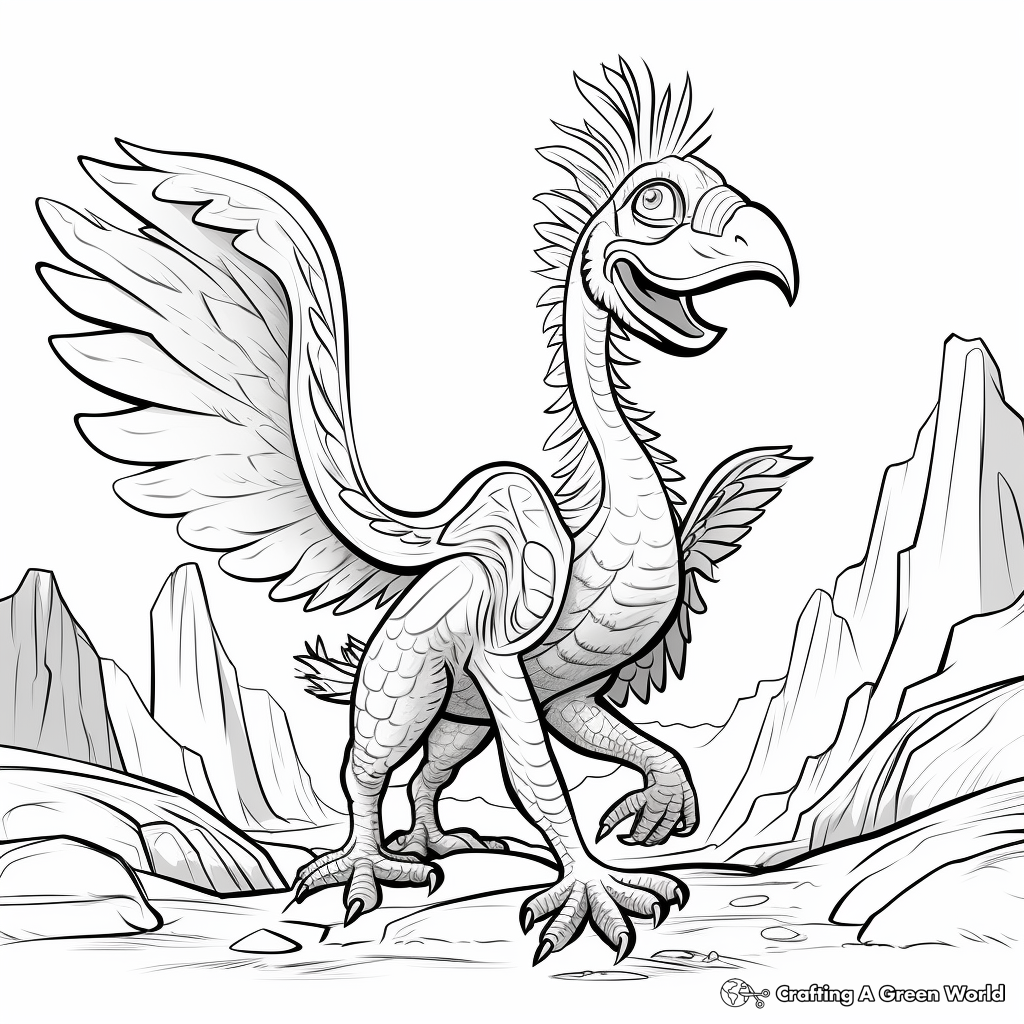 Pyroraptor in Its Natural Habitat Coloring Pages 1