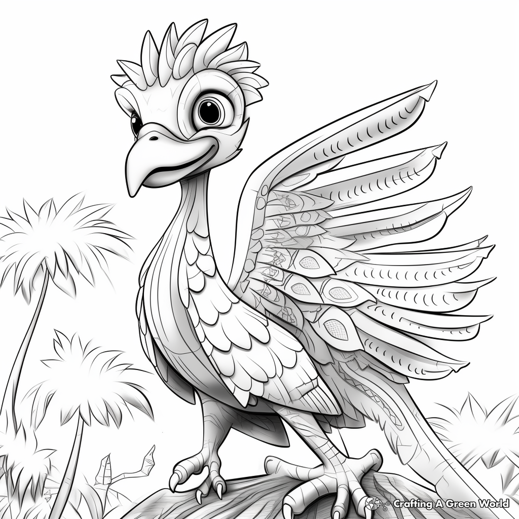 Pyroraptor in Jungle Coloring Pages 4