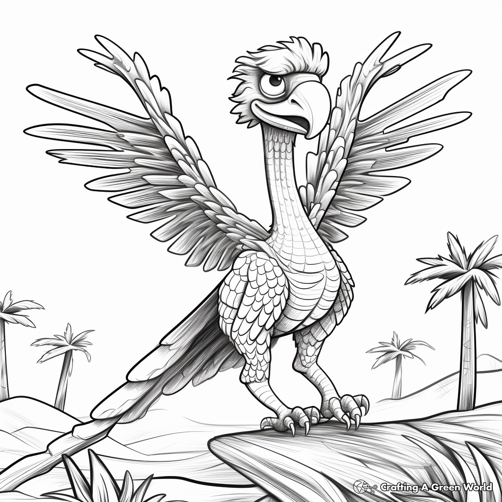 Pyroraptor in The Wild Coloring Pages 4