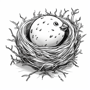 Quail Egg and Nest Coloring Pages 2