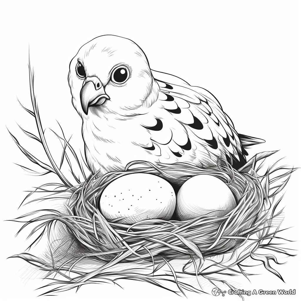 Quail Egg and Nest Coloring Pages 3