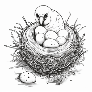 Quail Egg and Nest Coloring Pages 4