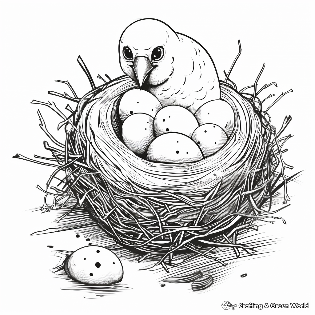 Quail Egg and Nest Coloring Pages 4