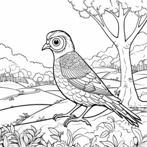 Quail In The Trees Coloring Pages 4