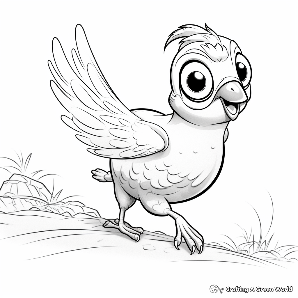 Quail Running Coloring Page 2