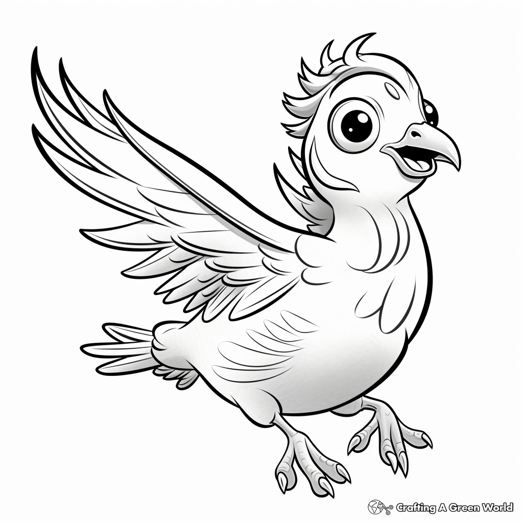 Quail Running Coloring Page 4