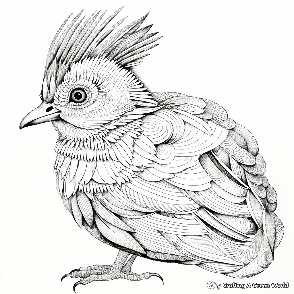 Quail with Colorful Feathers Coloring Pages 3