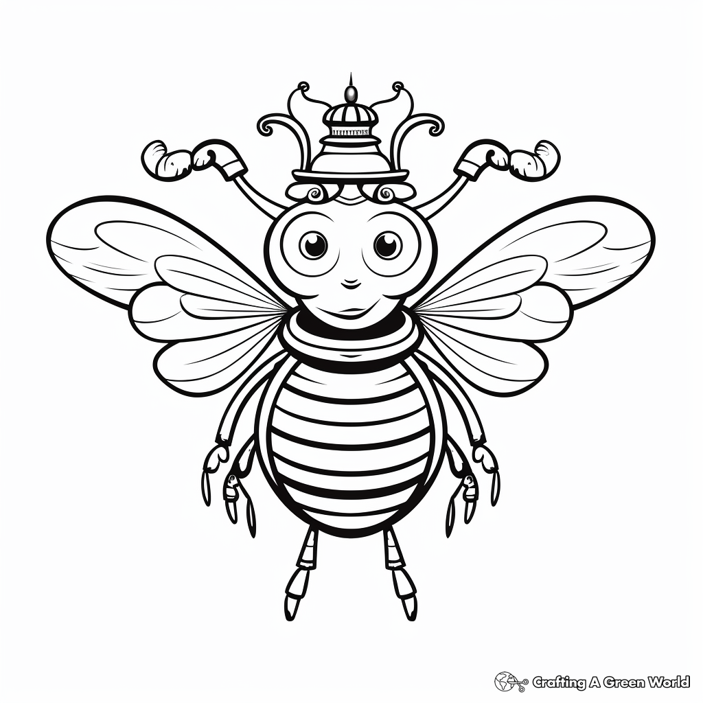 Queen Bee and Pollination Coloring Pages 4