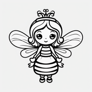 Queen Bee and Royal Court Coloring Pages 3