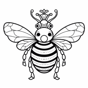 Queen Bee in a Honeycomb Coloring Pages 3
