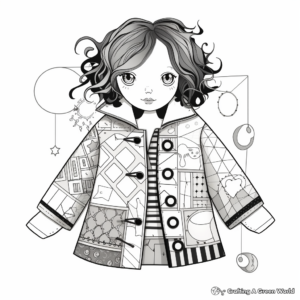 Quirky Patchwork Jacket Coloring Pages 3