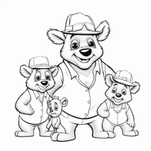 Quokka Family Coloring Pages 1