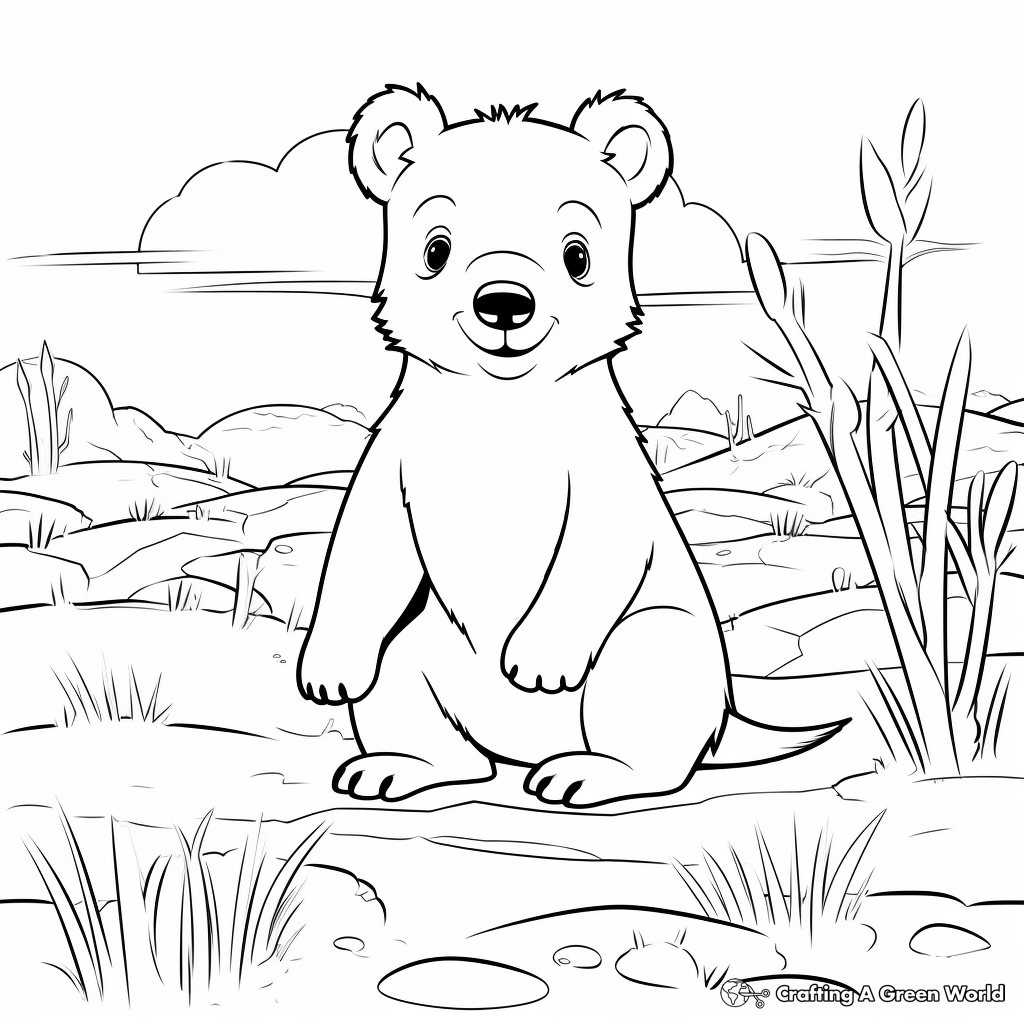 Quokka in the Australian Bush Coloring Pages 1