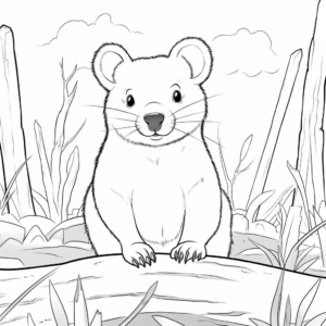 Quokka in the Australian Bush Coloring Pages 2