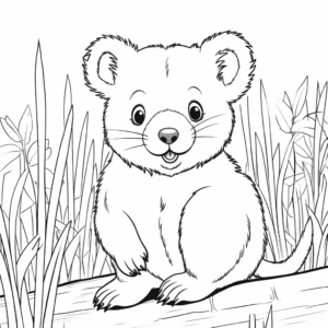 Quokka in the Australian Bush Coloring Pages 3