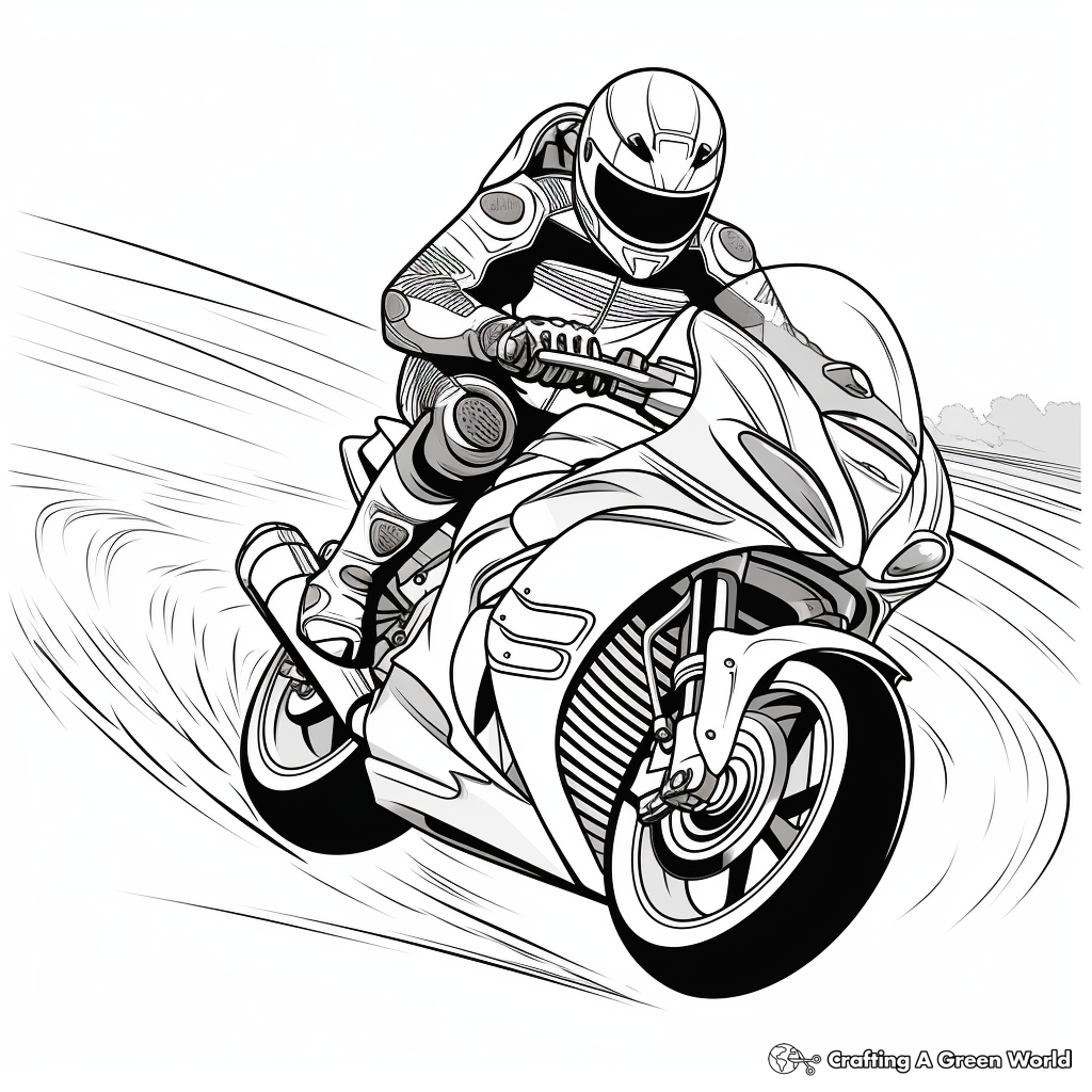 Racing Motorcycle: Superbike Coloring Pages 1