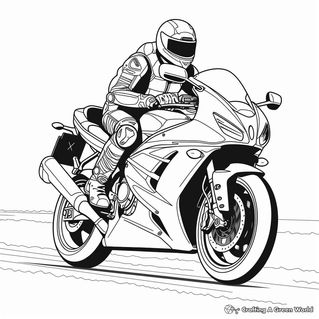 Racing Motorcycle: Superbike Coloring Pages 4