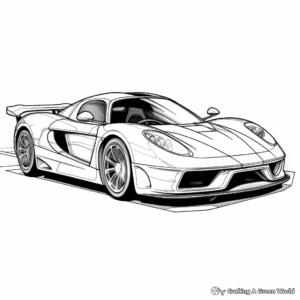 Racing Super Car Coloring Pages: Ferrari, Lamborghini, Bugatti 3