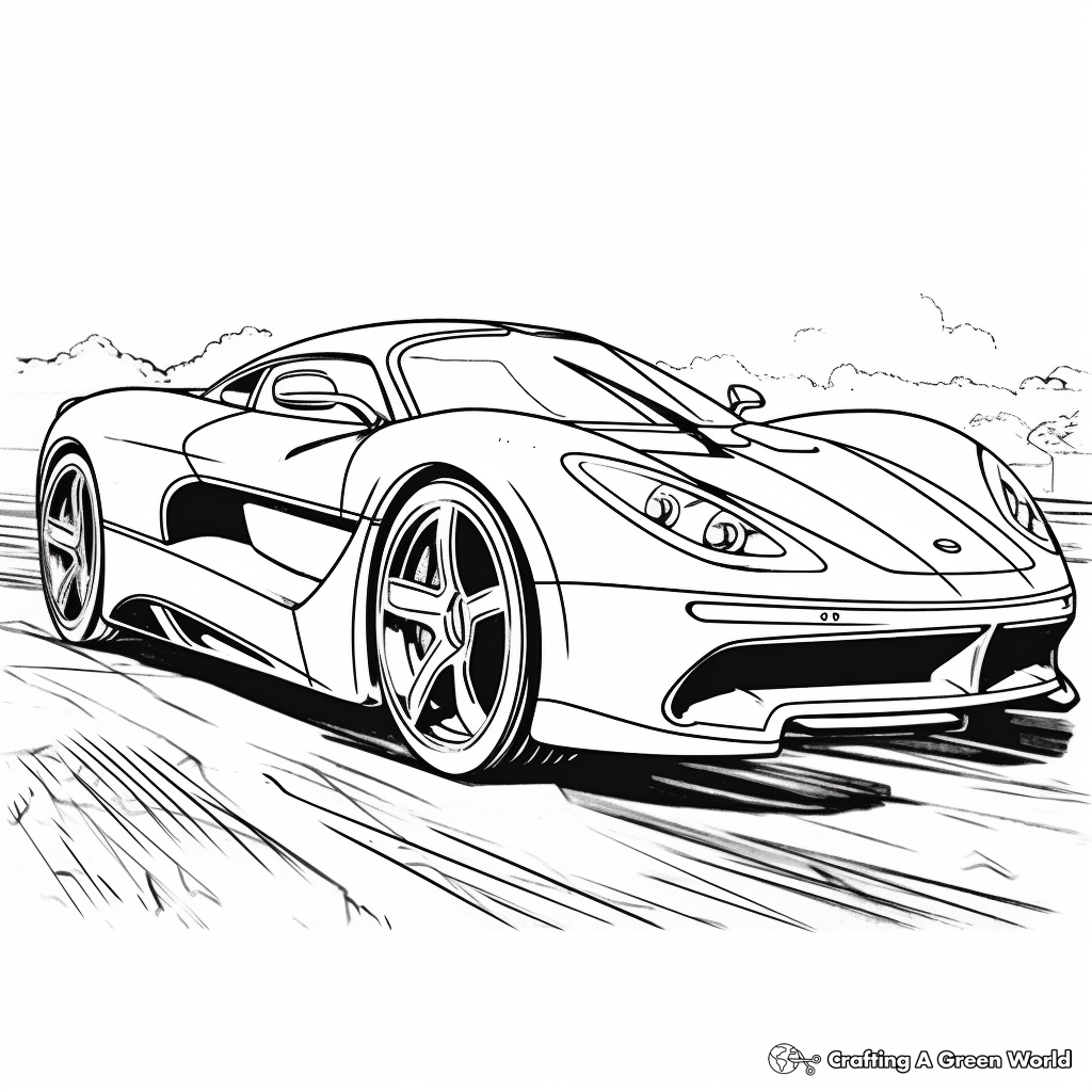 Racing Super Car Coloring Pages: Ferrari, Lamborghini, Bugatti 4