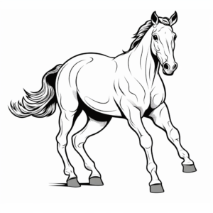 Racing Thoroughbred Horse Coloring Pages 1