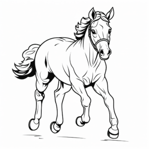 Racing Thoroughbred Horse Coloring Pages 2