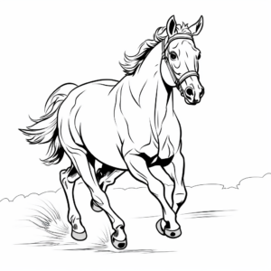 Racing Thoroughbred Horse Coloring Pages 3