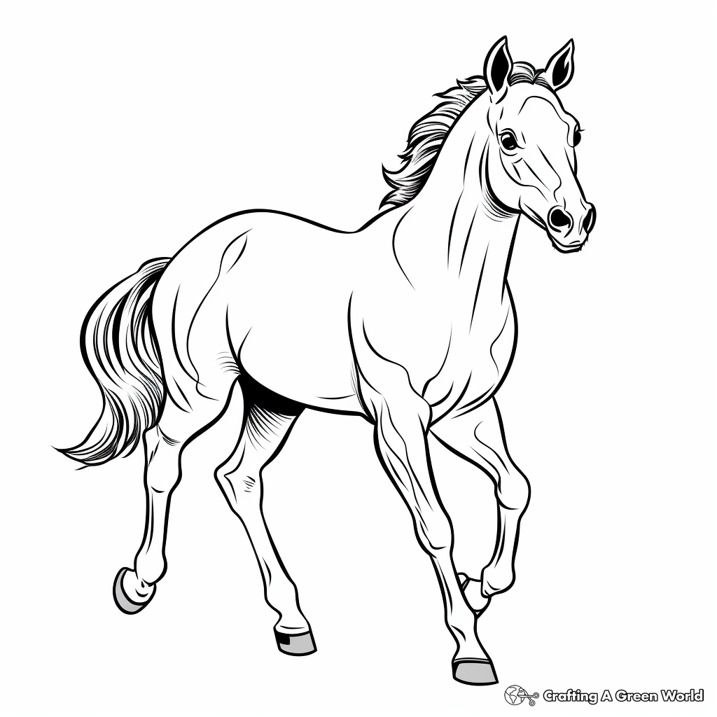 Racing Thoroughbred Horse Coloring Pages 4