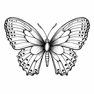 Radiant Orange Tip Butterfly Coloring Pages 1