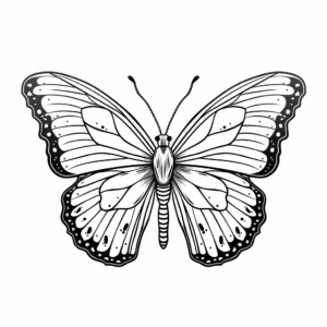 Radiant Orange Tip Butterfly Coloring Pages 2