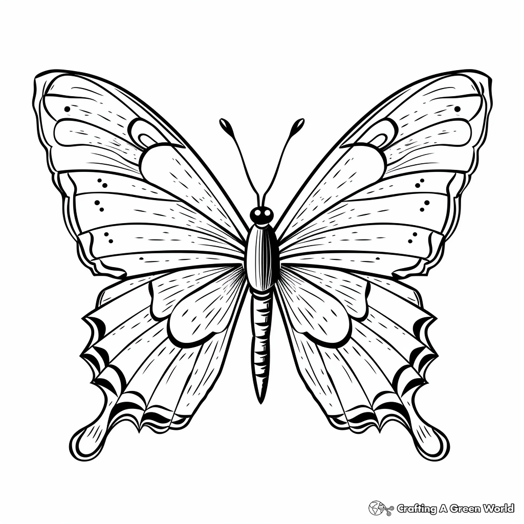 Radiant Orange Tip Butterfly Coloring Pages 3