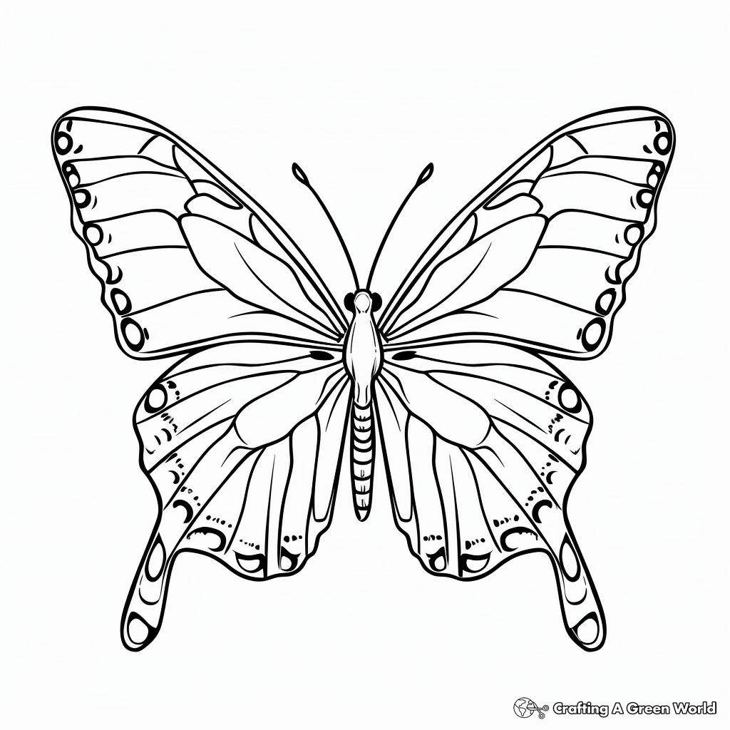 Radiant Orange Tip Butterfly Coloring Pages 4
