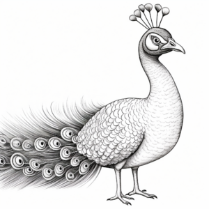 Radiant Peacock Coloring Pages for Artists 1