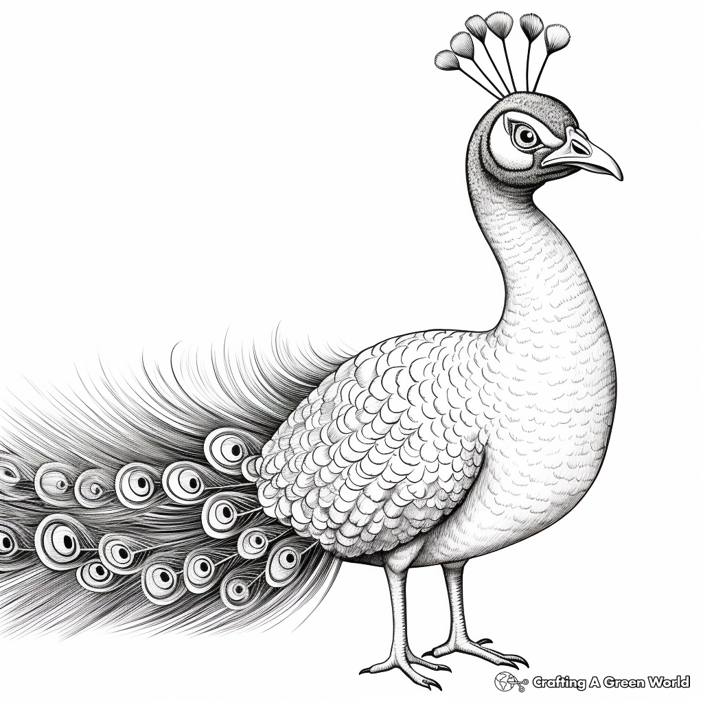 Radiant Peacock Coloring Pages for Artists 1