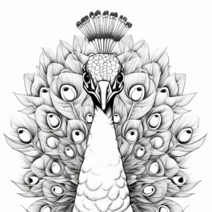 Radiant Peacock Coloring Pages for Artists 3