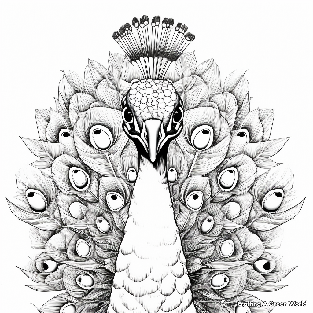 Radiant Peacock Coloring Pages for Artists 3