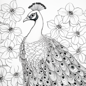 Radiant Peacock Coloring Pages for Artists 4