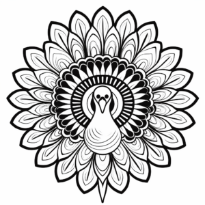 Radiant Peacock Mandala Coloring Pages 1
