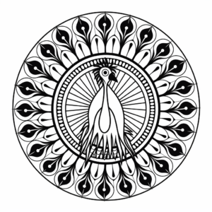 Radiant Peacock Mandala Coloring Pages 4