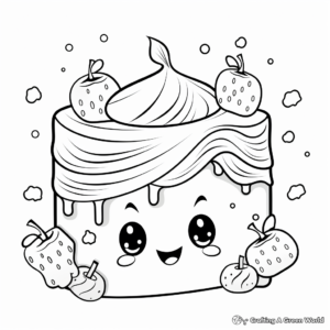 Radiant Rainbow Cake Coloring Pages 1